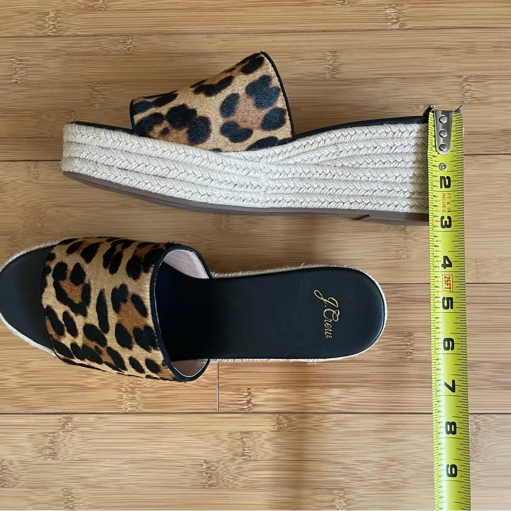 NEW J. Crew Calf Hair Camilla Espadrille Slide Sandals